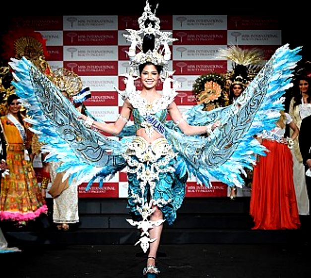 Miss Thailand's amazing blue winged beauty costume