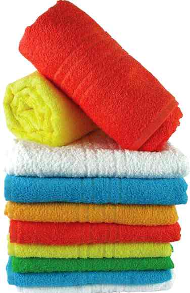Cotton bath towels in various colours