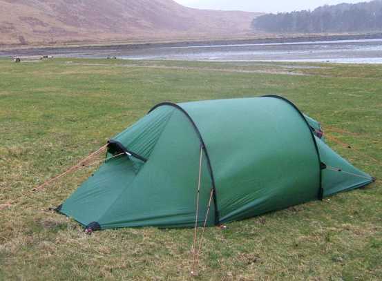 Tunnel tent camping in Scotland