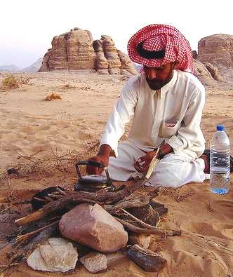 Bedouin camp fire