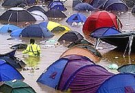 Glastonbury tents field flooding