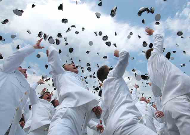 Party hat toss ceremony on graduation