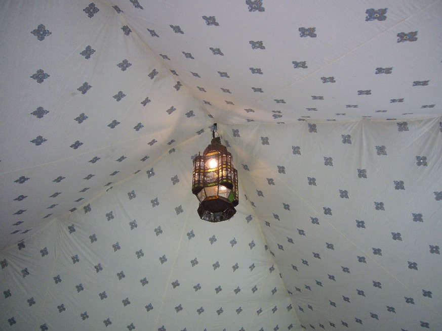 Cornish tent hire ceiling light
