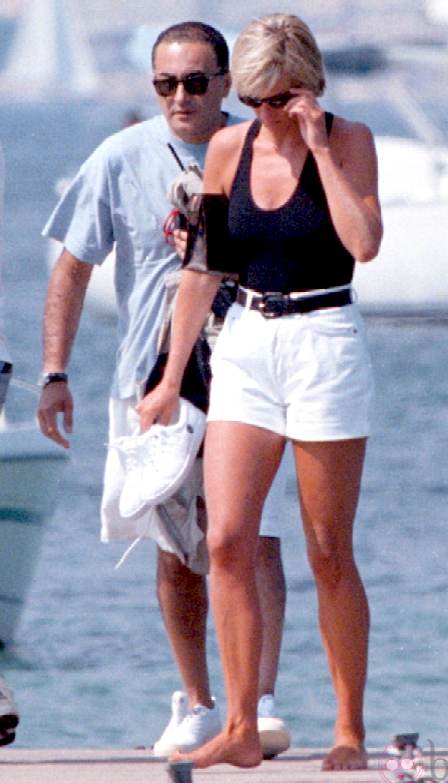 Lady Diana, the Princess of Wales and Dodi Fayed in St Tropez