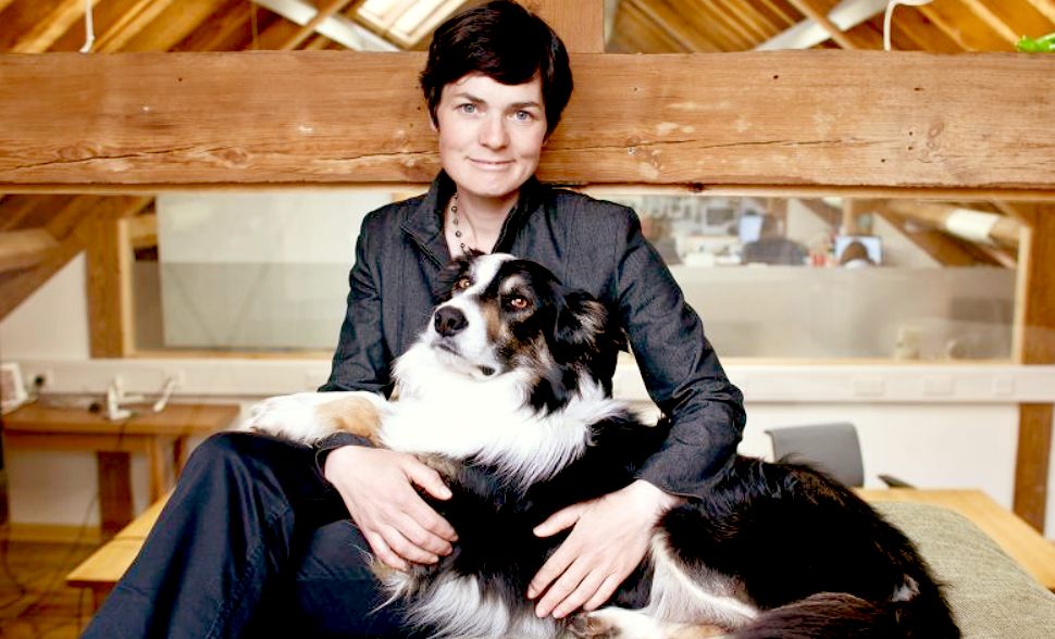 Ellen with Norman the border collie