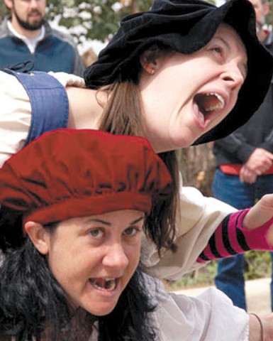 Nickel Shakespeare Girls street performing