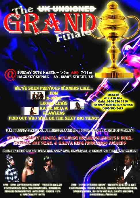 UK Unsigned grand finale March 30, Hackney Empire, London